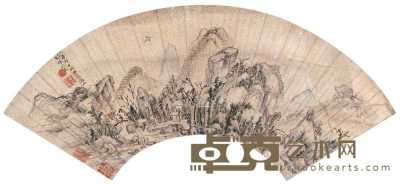 李绍箕 1591年作 山静日长 扇面 18×54cm